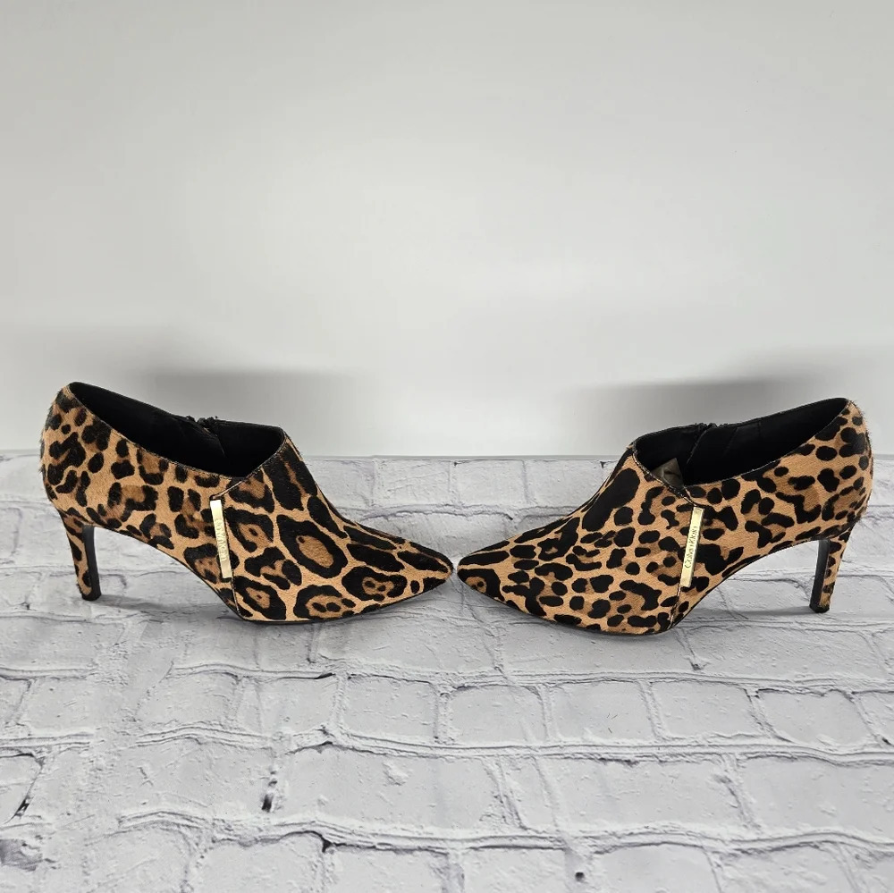 Calvin Klein Ladies Leopard Hair Ankle Bootie Heels - Picture 9 of 16